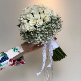  Marmaris Çiçek Gönder Beyaz gül Gelin Buketi