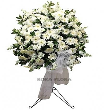 Beyaz Çiçeklerden Ayaklı Ferforje Resim 2