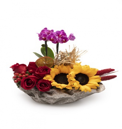 butik buket 15 Çiçeği & Ürünü Mini orkide love ship 