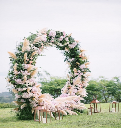 Yuvarlak Düğün Takı - Round Flowers Arch Resim 2