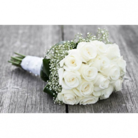  Marmaris Çiçek Siparişi Beyaz Güller Gelin Buketi