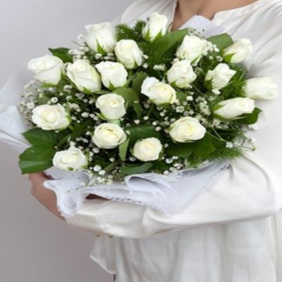  Marmaris Çiçek Gönder Beyaz Gül 19 Adet